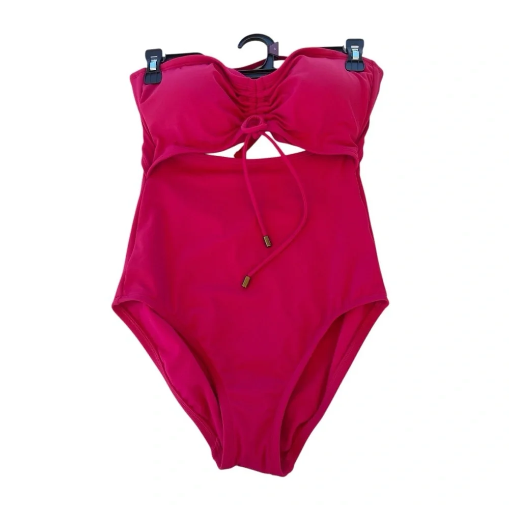 Time and Tru Pink Cutout One Piece Swimsuit size S(4-6) and 1X(16W-18W) New